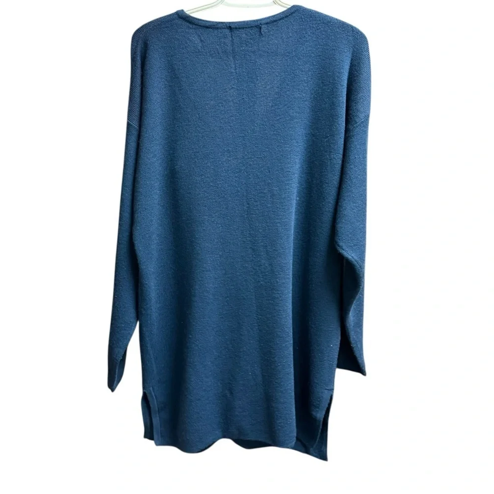 Vintage Tweeds 100% Lambswool V-Neck Teal Long Sleeve Cardigan - Large